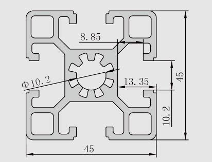 4545輕型工業(yè)鋁型材產品參數